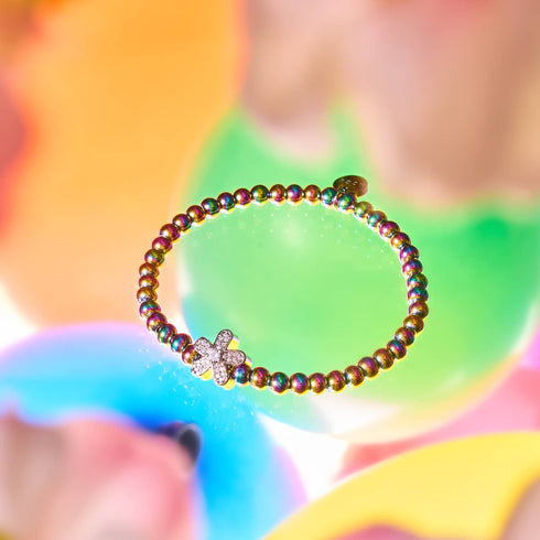 Flower Power | Einhorn Silber | Kristall Charm Armband